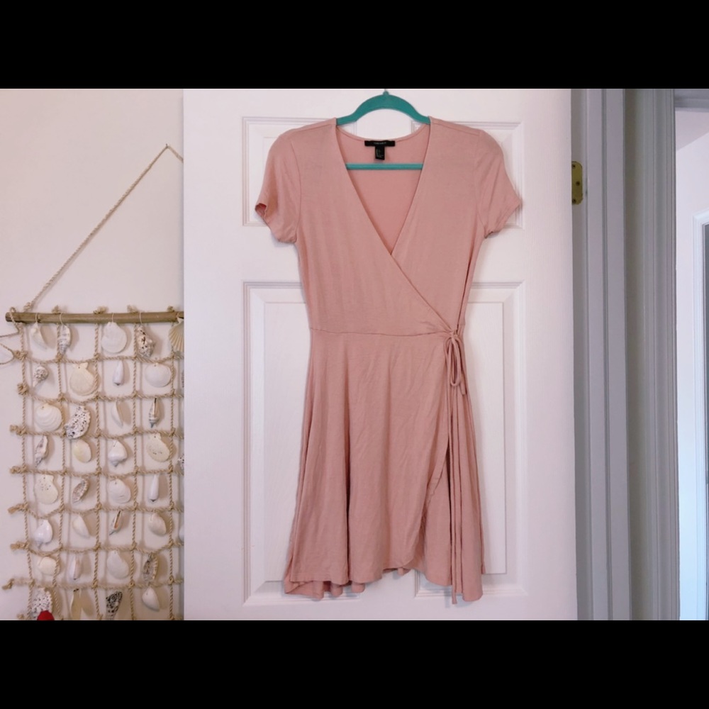Pink Wrap Design Dress